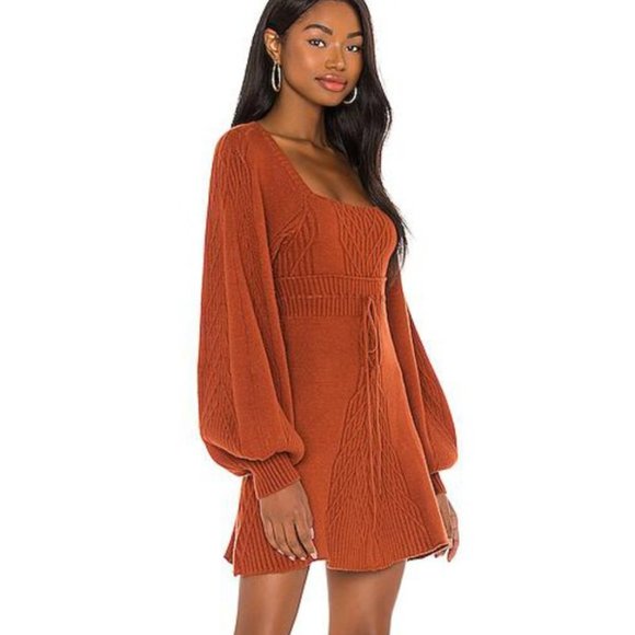NWOT Free People Emmaline Open Back Mini Sweater Dress - Picture 3 of 13